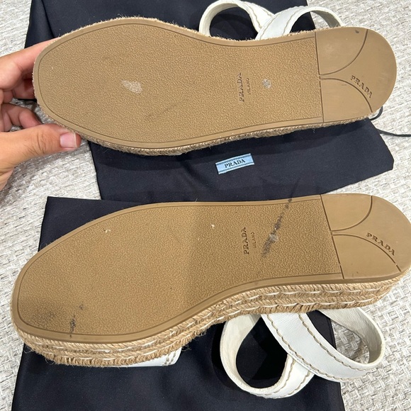 Woman’s Prada White Size 37 Platform Espadrilles Sandals - Picture 2 of 7